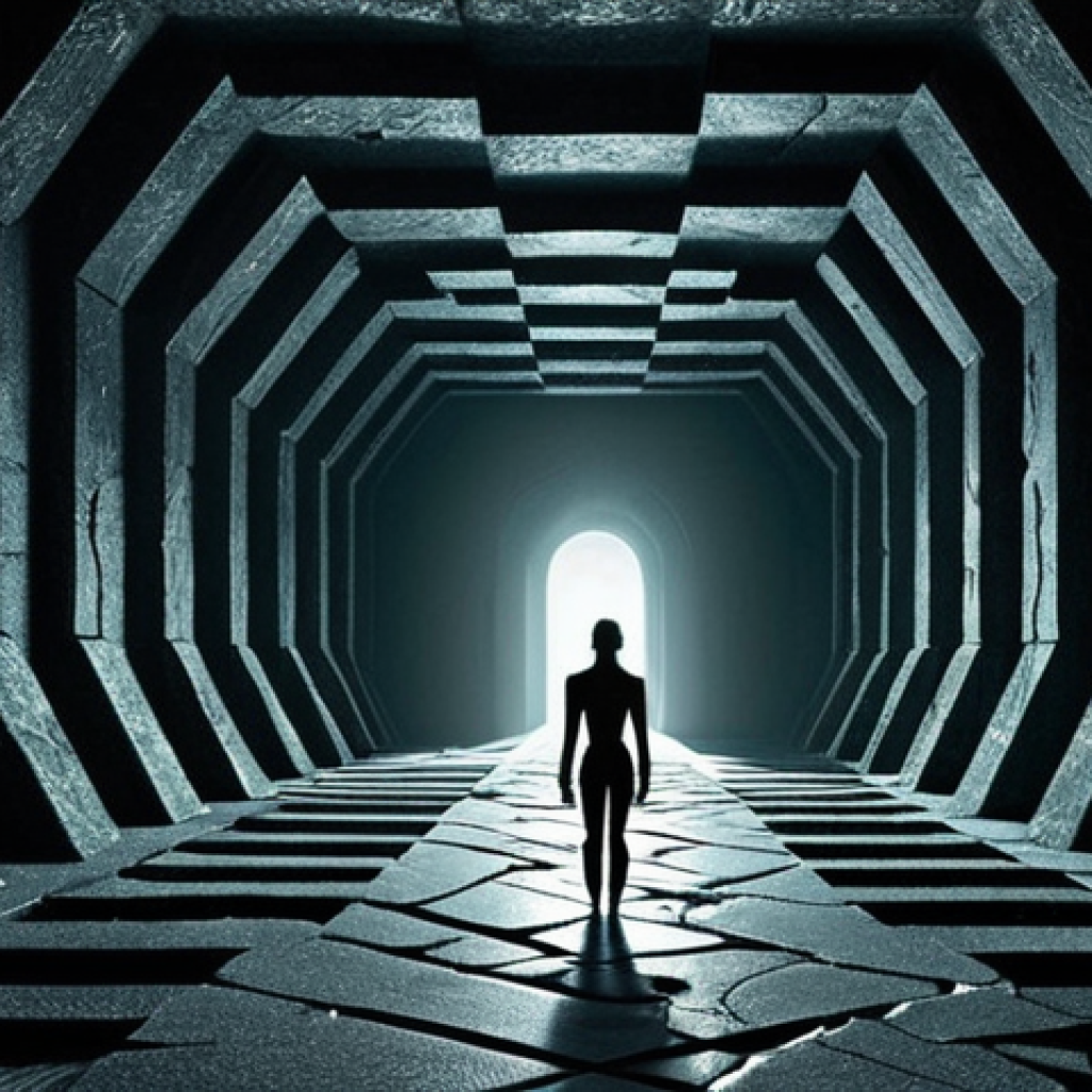 **Prompt 1: The Invisible Trap of Biases**
    "A solitary figure standing within a complex, dimly lit mental labyrinth. Cracks are visible in a shimmering, ethereal armor around them, symbolizing fractured values. Subtle, almost imperceptible threads or distorted reflections represent cognitive biases (like confirmation bias or anchoring) subtly pulling the figure towards a specific, obscured path. The atmosphere is surreal and introspective, conveying a sense of being subtly manipulated by one's own mind. Dark, rich colors with hints of internal light breaking through. Psychological art style."