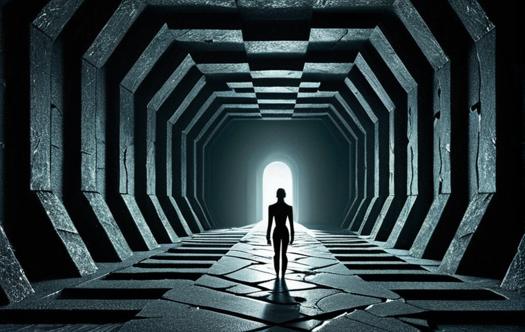 **Prompt 1: The Invisible Trap of Biases**
"A solitary figure standing within a complex, dimly lit mental labyrinth. Cracks are visible in a shimmering, ethereal armor around them, symbolizing fractured values. Subtle, almost imperceptible threads or distorted reflections represent cognitive biases (like confirmation bias or anchoring) subtly pulling the figure towards a specific, obscured path. The atmosphere is surreal and introspective, conveying a sense of being subtly manipulated by one's own mind. Dark, rich colors with hints of internal light breaking through. Psychological art style."