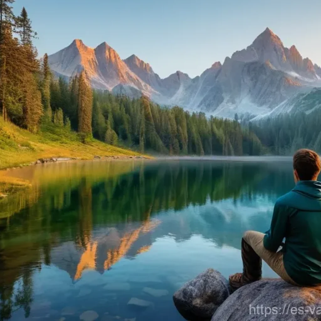 가치 기반 의사결정과 전통적 의사결정의 차이점 - **Prompt 1: Serene Mountain Lake Morning**
A wide, cinematic shot of a young adult, appearing to...