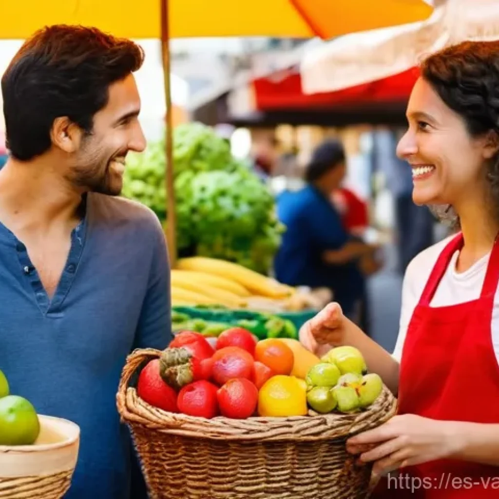 가치 기반 의사결정과 사회적 책임 - **Prompt 1: Conscious Choices at a Local Market**
    A vibrant, sunlit scene at a bustling communit...