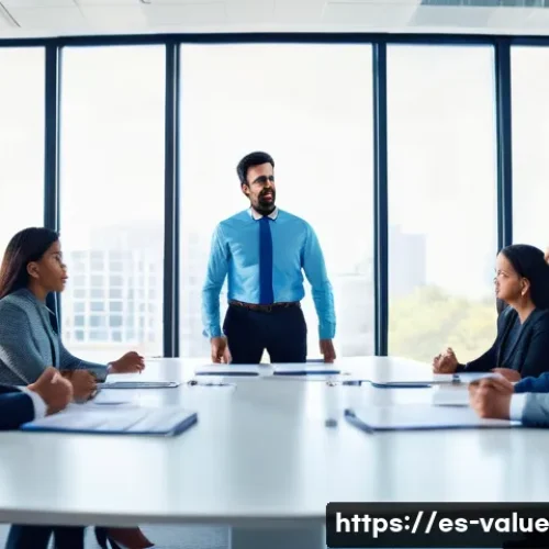 Home 31 가치 기반 의사결정의 실패 원인 분석 - A diverse professional team gathered around a modern conference table in a bright, open office space...